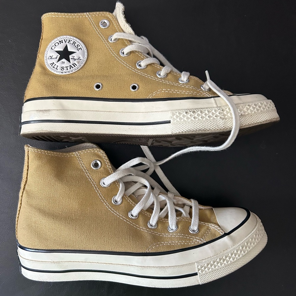 Converse Chuck Taylor High-Tops in Tan and Beige